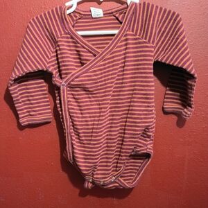 Kate Quinn Purple And Orange Striped Long Sleeve Onesie